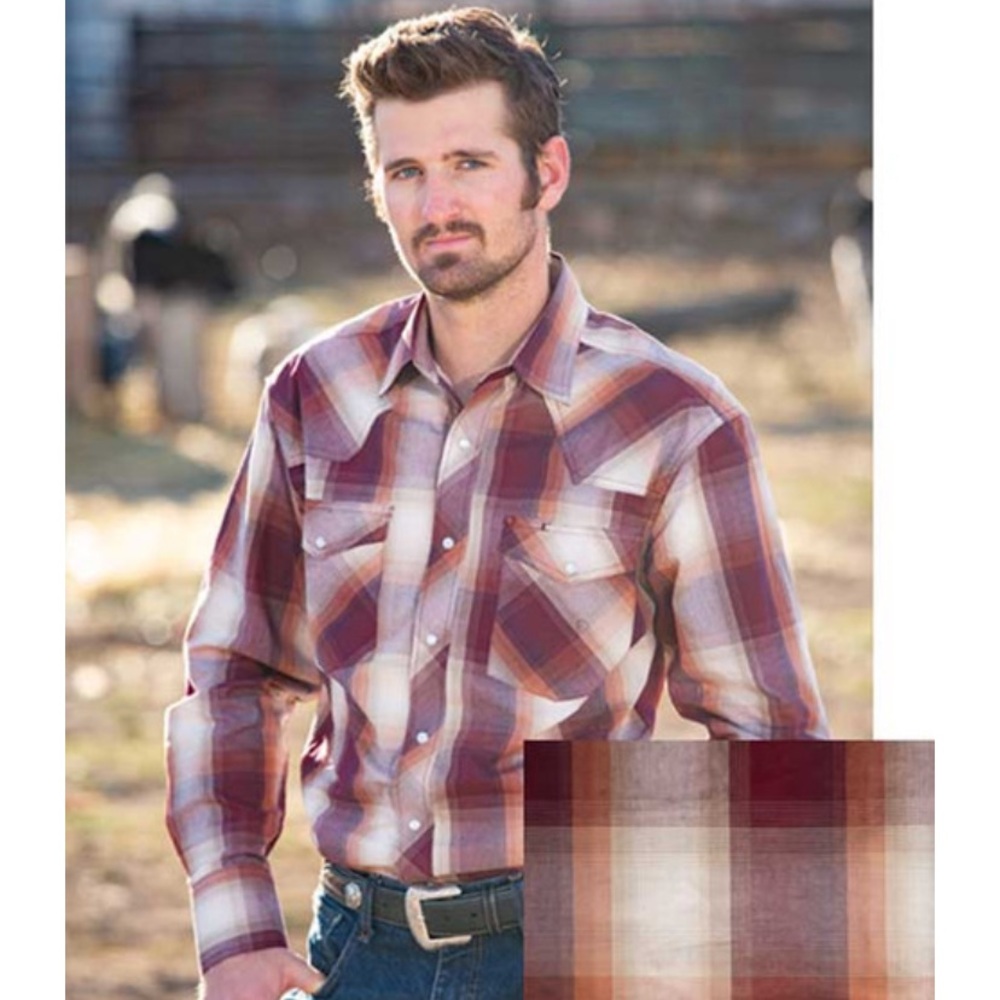 Wyoming Traders Pearl Snap Plum/Tan